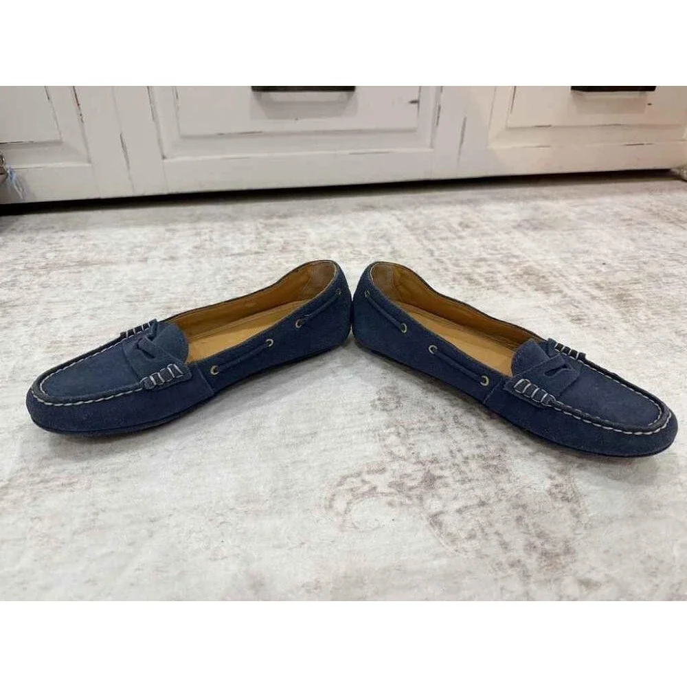 Sperry Gold Cup Navy Blue Suede Penny Driver Loafers 8M